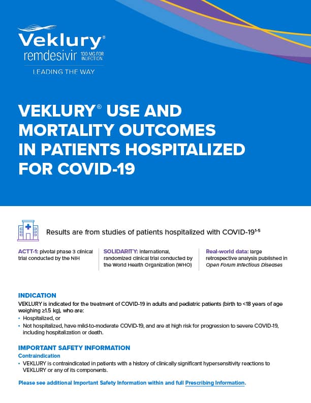 A graphic showing the impact of VEKLURY® (remdesivir) on hospital readmissions